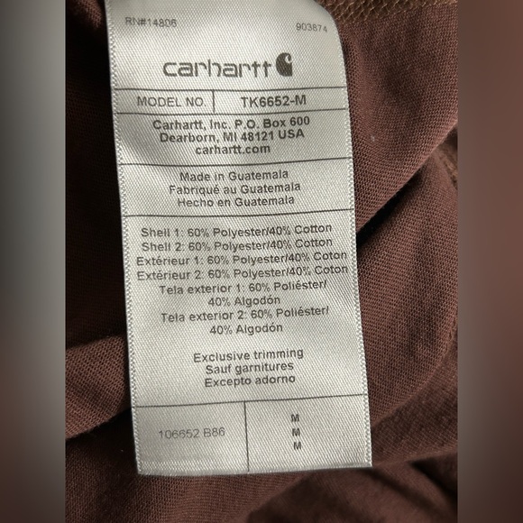 Carhartt Men's Short Sleeve Brown Tee Force Relaxed Fit M - Picture 4 of 4